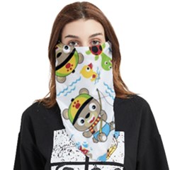 Vector-seamless-pattern-cute-fishing-animals-cartoon Face Covering Bandana (triangle)