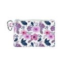 Purple-flower-butterfly-with-watercolor-seamless-pattern Canvas Cosmetic Bag (Small) View1