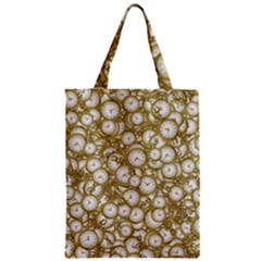 Vintage Clock Motif Pattern Zipper Classic Tote Bag