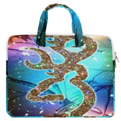 Browning Deer Glitter Galaxy Macbook Pro13  Double Pocket Laptop Bag by artworkshop