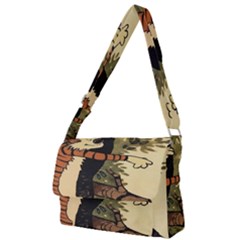 Calvin And Hobbes Full Print Messenger Bag (l) by artworkshop