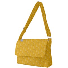 Hexagons Yellow Honeycomb Hive Bee Hive Pattern Full Print Messenger Bag (l) by artworkshop