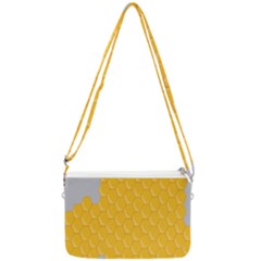 Hexagons Yellow Honeycomb Hive Bee Hive Pattern Double Gusset Crossbody Bag by artworkshop