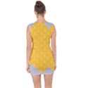 Hexagons Yellow Honeycomb Hive Bee Hive Pattern Lace Up Front Bodycon Dress View2