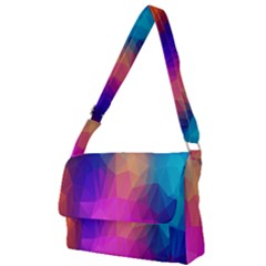 Triangles Polygon Color Full Print Messenger Bag (l) by artworkshop