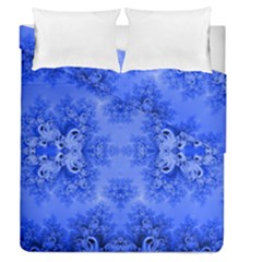 Blue Sky Over The Bluebells Frost Fractal Duvet Cover Double Side (queen Size) by Artist4God