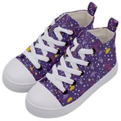 Pattern-cute-clouds-stars Kids  Mid-top Canvas Sneakers