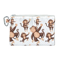 Monkey-seamless-pattern Canvas Cosmetic Bag (large)