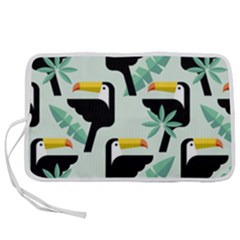 Seamless-tropical-pattern-with-birds Pen Storage Case (l)