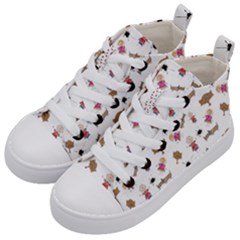 Children-wallpaper-background Kids  Mid-top Canvas Sneakers