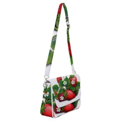 Strawberries-fruits-fruit-red Shoulder Bag With Back Zipper