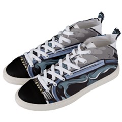 Skull-underwater-diving-skeleton-diving-head Men s Mid-top Canvas Sneakers