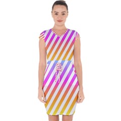 Abstract-lines-mockup-oblique Capsleeve Drawstring Dress 