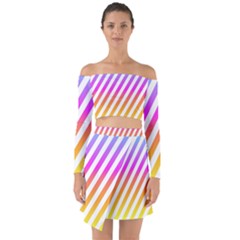 Abstract-lines-mockup-oblique Off Shoulder Top With Skirt Set