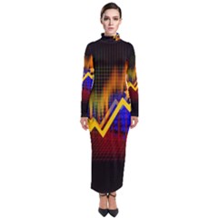 Logo-finance-economy-statistics Turtleneck Maxi Dress