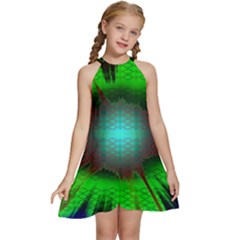 Eye To The Soul Kids  Halter Collar Waist Tie Chiffon Dress