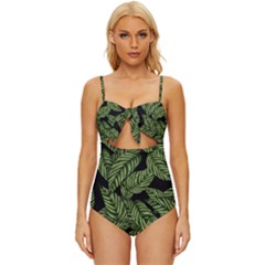  Leaves  Knot Front One-piece Swimsuit