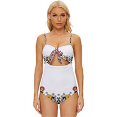 Im Fourth Dimension Colour 10 Knot Front One-piece Swimsuit