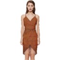 Brown Wrap Frill Dress View1