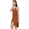 Brown Wrap Frill Dress View2