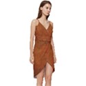 Brown Wrap Frill Dress View3