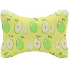 Apple Pattern Green Yellow Seat Head Rest Cushion by artworkshop