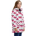 Illustration Watermelon Fruit-food Melon Kid s Hooded Longline Puffer Jacket View2