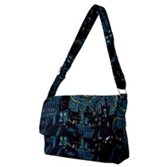 Cartoon Starry Night Vincent Van Gofh Full Print Messenger Bag (m)