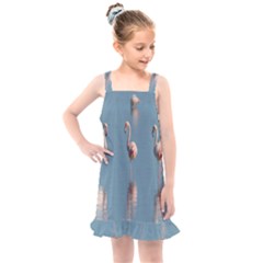 Flamingo Birds Plumage Sea Water Animal Exotic Kids  Overall Dress by artworkshop