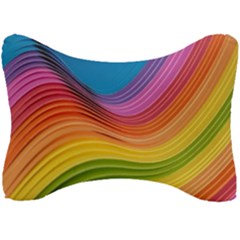  Rainbow Pattern Lines Seat Head Rest Cushion by artworkshop