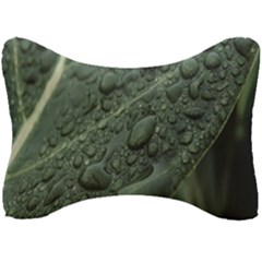 Leaves Water Drops Green  Seat Head Rest Cushion by artworkshop