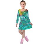 Underwater Summer Kids  Long Sleeve Velvet Dress