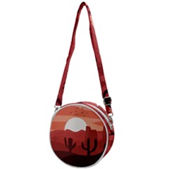 Artistic Digital Landscape Art Crossbody Circle Bag by Wegoenart