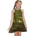 Nature Greenforest Trees Tree Landscape Kids  Halter Collar Waist Tie Chiffon Dress View1