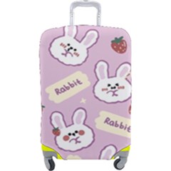 Illustration Rabbit Cartoon Background Pattern Luggage Cover (large)