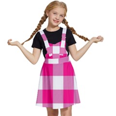 Pink And White Plaids Kids  Apron Dress