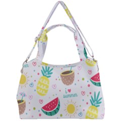 Pineapple And Watermelon Summer Fruit Double Compartment Shoulder Bag by Jancukart