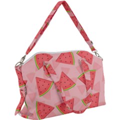 Background Watermelon Pattern Fruit Canvas Crossbody Bag by Wegoenart