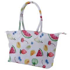 Fruit Summer Vitamin Watercolor Canvas Shoulder Bag by Wegoenart