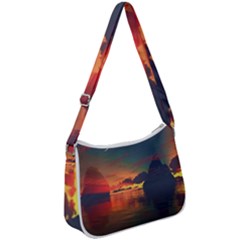 Digital Art Artwork Fantasy Landscape Sky Nature Zip Up Shoulder Bag by danenraven