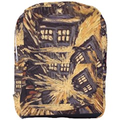 Brown And Black Abstract Painting Doctor Who Tardis Vincent Van Gogh Full Print Backpack by danenraven