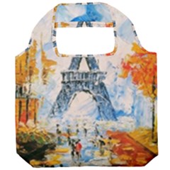 Eiffel Tower Landmark Architecture  Artistic Foldable Grocery Recycle Bag by danenraven