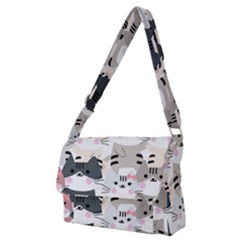 Cute-cat-couple-seamless-pattern-cartoon Full Print Messenger Bag (m)