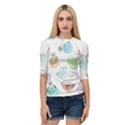 Cartoon-bird-cute-doodle-bird Quarter Sleeve Raglan Tee View1