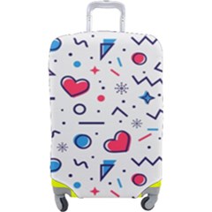 Hearts-seamless-pattern-memphis-style Luggage Cover (large)