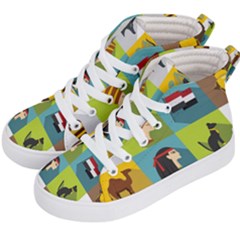 Egypt-travel-items-icons-set-flat-style Kids  Hi-top Skate Sneakers