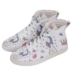 Seamless-pattern-cute-unicorn-cartoon-hand-drawn Women s Hi-top Skate Sneakers