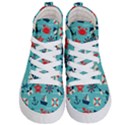 Seamless-pattern-nautical-icons-cartoon-style Kids  Hi-Top Skate Sneakers View1