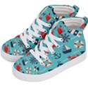 Seamless-pattern-nautical-icons-cartoon-style Kids  Hi-Top Skate Sneakers View2