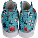 Seamless-pattern-nautical-icons-cartoon-style Kids  Hi-Top Skate Sneakers View4